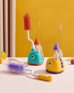 Lot de 3 brosses de nettoyage pour biberons en plastique écologiques avec base de rangement, brosse à tétine à 360 degrés sans zone morte - Product Image 5