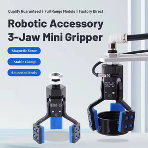 Accessoire de préhenseur robotique 3 mâchoires Mini J1060, pièces pneumatiques avec patins en silicone antidérapants et fente pour interrupteur magnétique - Product Image 2