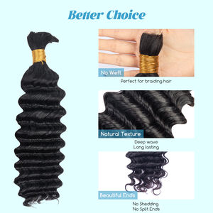 Extensions de tresses bouclées vietnamiennes 100 % naturelles en cheveux humains vierges Deep Wave pour crochet - Product Image 2