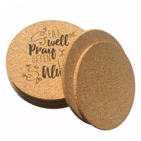 Sous-verres en liège écologiques en gros, 90*5 mm, sous-verres ronds en liège pour bureau et sous-verres pour tasses, nouveau design personnalisé