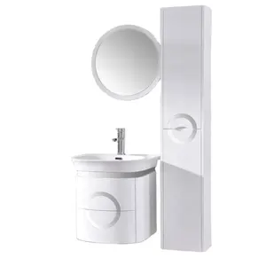 Lavabo de salle de bains en PVC, de petite taille moderne avec armoire latérale