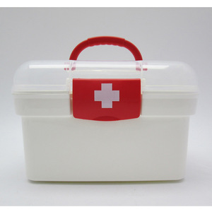 <b>Plastic</b> Medicine <b>Box</b> With Partition Red Cross Design For Home Health Care Storage Organizing Case - Product Image 1