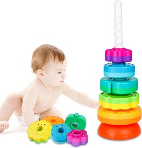 Juego de 7 Bloques de Silicona Educativos para Bebés, Juguetes Apilables para Bebés y Niños Pequeños, Entrenamiento para Comer - Product Image 6