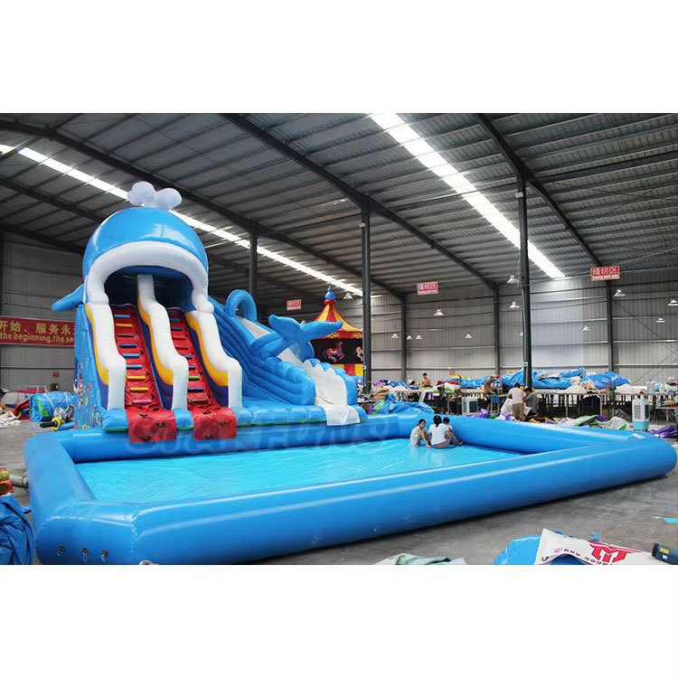 SONGDIQI Toboggan Aquatique Gonflable – 200x85x80 Cm – PVC, Anti-renversement, Piscine Ou Plage