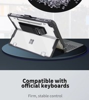 Casing Pelindung untuk Microsoft Surface Pro 12 Inci Penutup Belakang Tahan Guncangan Sabuk Pegangan Tangan yang Dapat Dilepas Tali Bahu