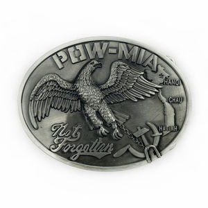 หัวเข็มขัดรูปไข่แบบตะวันตกสลักรูปนกอินทรีบินพร้อมสายรัดข้อเท้าสำหรับยุทธวิธี3D - Product Image 1