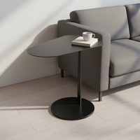 Table d'appoint compacte convertible en fer noir pour salon, meuble moderne pour canapé