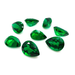 Заводская цена, оптовая продажа, высокое качество, лабораторное гидротермальное культивирование в форме капли воды, рыхлый драгоценный камень, ограненный зеленый драгоценный камень - Product Image 1
