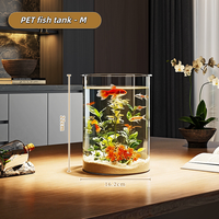 Grand aquarium cylindrique en verre PET transparent, sculpture paysagère, décoration écologique pour salon