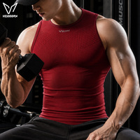 Großhandel Benutzerdefiniertes Logo Herren Kompressions-Tanktop Geringe Mindestbestellmenge Schnelltrocknend Ärmelloses Fitness-Workout-Sport-Unterhemd OEM-Fabrik Nylon