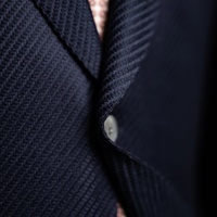 Blazer en laine texturée bleu marine respirant pour homme, coupe ajustée italienne LP Softine, simple boutonnage, veste de costume de luxe décontractée pour affaires