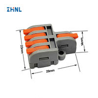 Bloc de jonction rapide sans outil ZHNL 32A 250V 1 entrée 3 sorties, connecteur à pince à ressort pour armoires de commande et boîtes de distribution
