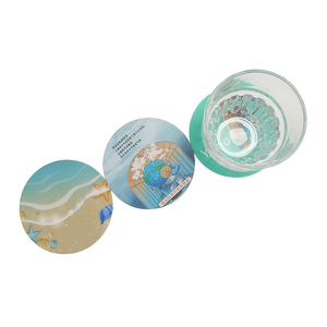 Custom Printed Round PVC Silicone Coaster Rubber Drink Mat Non Slip Heat Resistant Cup Pad for Coffee Tea Beer <b>Table</b> Protection - Product Image 4