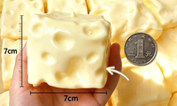 Jouet Squishy en Gelée de Pétrole, Texture Crémeuse, Forme de Cube de Fromage, Jouet Sensoriel Doux à Presser, Anti-Stress, Cadeau Nouveauté Fidget