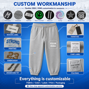 Street Wear Men's Joggers Custom OEM Design Contrast Color Side Stripe <b>Oversized</b> Boxy Fit Heavyweight Fleece Men <b>Sweatpants</b> - Product Image 5