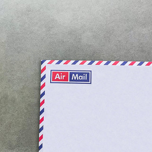 Enveloppe baroniale auto-adhésive blanche pour courrier aérien, taille 110*220 mm, avec rouge et bleu sur le bord, enveloppe en sinamay - Product Image 6