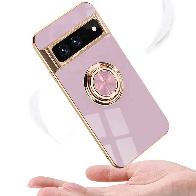 Silicone Magnetic Suction Phone protective Cases for Google 7 Pro 360 Rotating Finger Grip Shockproof