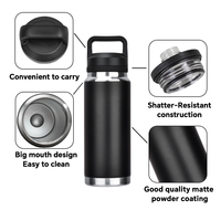 Logo personnalisé imprimé 26oz 36oz bouteille d'eau de sport isolée en acier inoxydable tasse de voiture portable 304 avec petite bouche gobelets