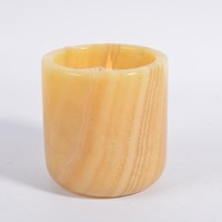 Ramadan Home dekorative Onyx Stein Kerzen gefäße Luxus Marmor Aroma therapie duftenden runden Onyx Kerzen glas