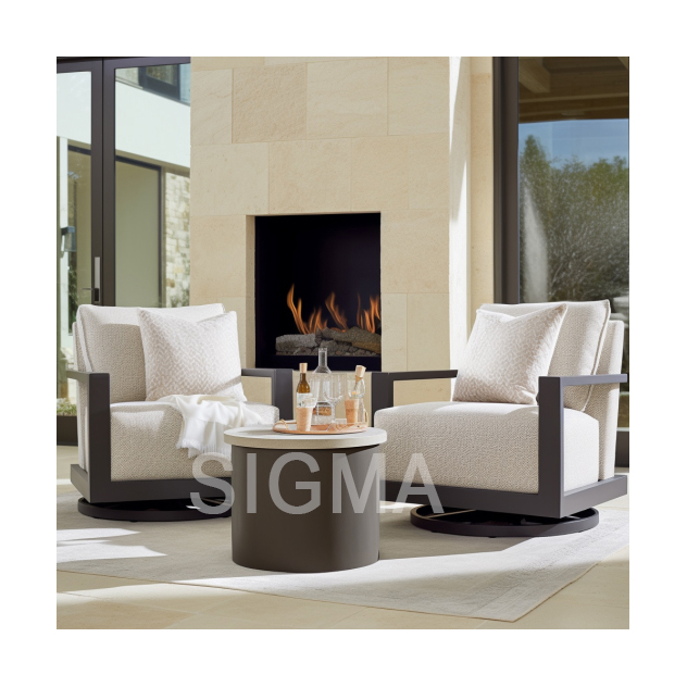 New Arrival Modern All Weather Patio Outdoor Furniture Garden Set Yard Solid Wood Teak Single Swivel Lounge Chair