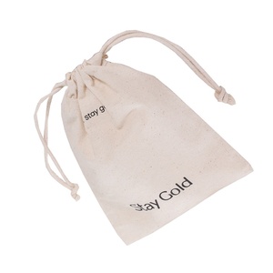 Recycle <b>Muslin</b> Cotton Canvas Fabric Linen Gift Packaging Pouch Flat Bottom Organic Soft Cotton Drawstring Bag with Custom logo - Product Image 1