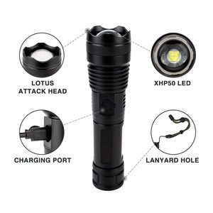 Nhà Sản Xuất Chuyên Nghiệp Torch Ánh Sáng Zoom Xách Tay Mạnh Mẽ Dài Phạm Vi Đèn Pin <span class=keywords><strong>LED</strong></span> Có Thể Sạc Lại Chiến Thuật Xhp50 Đèn Pin - Product Image 3