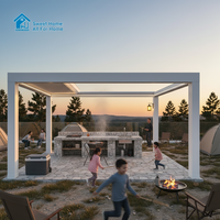 Pergola motorisée en aluminium robuste Sweet Home avec toit à lames rétractables, résistante aux intempéries, pour patio, jardin, cour arrière