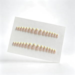 30 <span class=keywords><strong>faux</strong></span> ongles en acrylique avec boîte personnalisée, étiquette privée, style français, forme amande, longueur moyenne pour adolescentes - Product Image 5