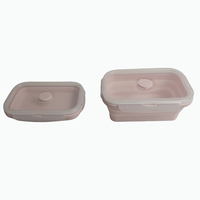 Boîte de rangement pliable en silicone de qualité alimentaire Refine Factory 1200 ml, boîte à bento, récipient de stockage alimentaire avec couvercle en PP pour les sorties en plein air
