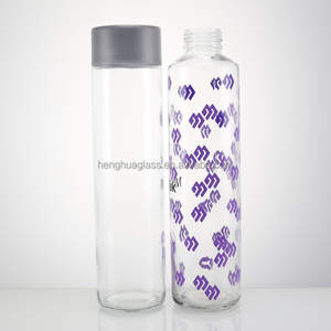 Nhà Sản Xuất Biểu Tượng Tùy Chỉnh 25Oz <span class=keywords><strong>750Ml</strong></span> Xi Lanh VOSS Phong Cách Nước Trái Cây Uống Nước Khoáng Chai Thủy Tinh Với Nắp Nhựa - Product Image 2