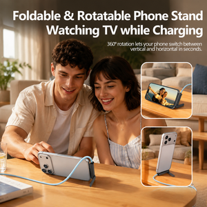Câble de charge rapide magnétique 60W avec support de téléphone pour iPhone 17, <span class=keywords><strong>tablette</strong></span> <span class=keywords><strong>Huawei</strong></span>, jeux mobiles – Câble de charge rapide USB-C 2-en-1 - Product Image 4