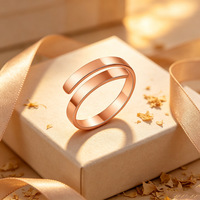 Hochwertige Großhandels-Spiralringe mit Gravur, 18K Vergoldeter Edelstahl, Verstellbarer Inspirations-Schmuck