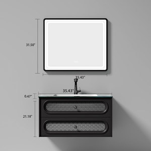 Meuble mural, mobilier moderne en gros, ensemble de lavabo de salle de bain, plans de travail, dessus de meuble-lavabo et dessus de table, miroir, ensembles de douche, MOQ=2 - Product Image 1
