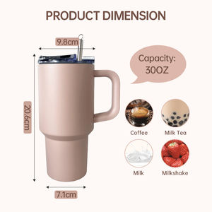 <span class=keywords><strong>Promo</strong></span> hadiah Tumbler grosir langsung dari baja tahan karat terisolasi Dual minum tutup BPA gratis 30 oz cangkir mobil Tumbler dengan sedotan logam - Product Image 2