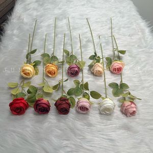 Rose artificielle Junheyuan à branche unique, décoration d'intérieur, arrangement floral, ornement de bureau - Product Image 4