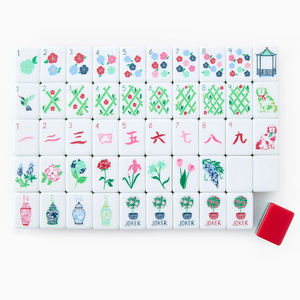 Preppy Luxury American Mahjong Tiles 160-Tile Standard 4-<strong>Layer</strong> Acrylic Set in Festive Red for Home Play &amp; New Year Gifting - Product Image 3