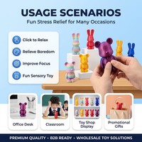 Produit transfrontalier populaire : Figurine mignonne d'ours et de lapin tricotés et imprimés en 3D, jouet anti-stress Ours Violent