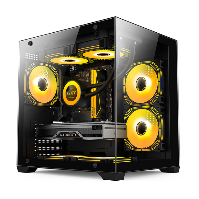 Factory Sales Sea View Room Side Mid Tower PC Desktop Computer Game Glass Empty Metal Chassis Mini-ITX in Stock