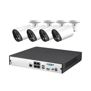 Mini cctv câmera poe nvr 4ch poe, kit de vigilância externa sem fio, 5mp, 8mp, ir, cctv