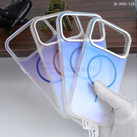 Coque de téléphone portable transparente magnétique à chargement sans fil en TPU+PC tendance pour iPhone 17 Air 16 Pro Max 15 14 12 XR