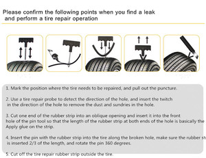 Bộ Dụng Cụ Sửa Chữa Lốp 8 Chiếc Với Dụng Cụ Sửa Chữa Lốp Chèn Mũi Khoan Ren Kim, Khớp Xoay, 5 Dải Cao Su, Keo - Product Image 6