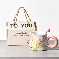 Mug de voyage portable en céramique artisanale Anji Newell grande capacité pour les amateurs de thé et de café, coffrets cadeaux de vacances