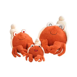 New Stuffed Animal Toys Artificial Brown White Pink Hermit Crab Cartoon Plush Toy Manufacturers Custom Hairy Crab Toys
