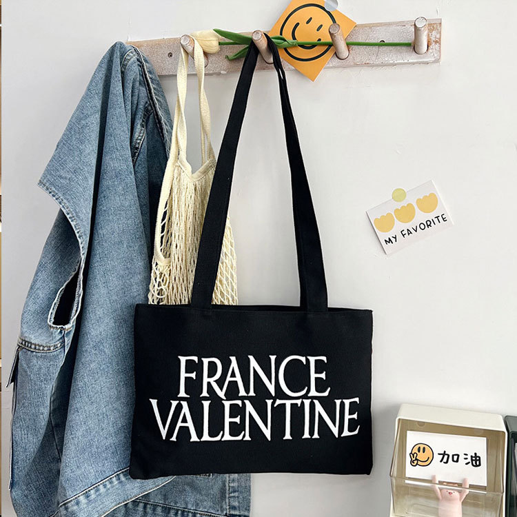 Sacs fourre-tout en toile à bandoulière noirs