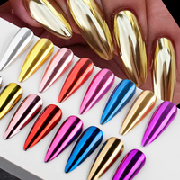 Poudre à Ongles Chromée Solide pour Nail Art, 24 Couleurs, Effet Miroir, Vente en Gros, DIY
