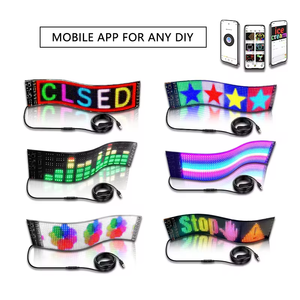 Hot bán cửa sổ màn hình 1360*190 mét RGB mềm ma trận Bảng điều chỉnh rõ ràng quảng cáo lễ hội <span class=keywords><strong>LED</strong></span> hiển thị cửa sổ xe Cue dấu adherent - Product Image 3