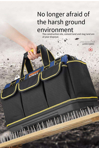 Sac à outils d'électricien portable de grande taille, épaissi, résistant à l'usure, en toile, multifonctionnel, avec fermeture éclair, sac à usage spécial - Product Image 6