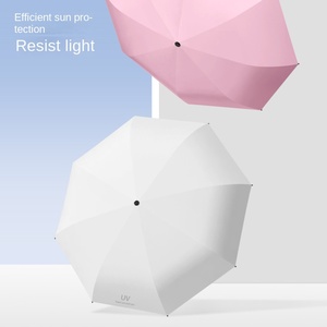 Paraguas de Mujer, Completamente Automático, Plegable en Tres Secciones, de Goma Negra y Nailon, para Sol y Lluvia, de Doble Uso, con Logotipo Personalizado, Diseñ<span class=keywords><strong>o</strong></span> Clásico, Regalos Empresariales - Product Image 2