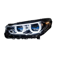 Pour BMW Série 5 GT F07 2010-2017 - Ensemble de phares - Angel Eye - LED bicolore - Mise à niveau DRL