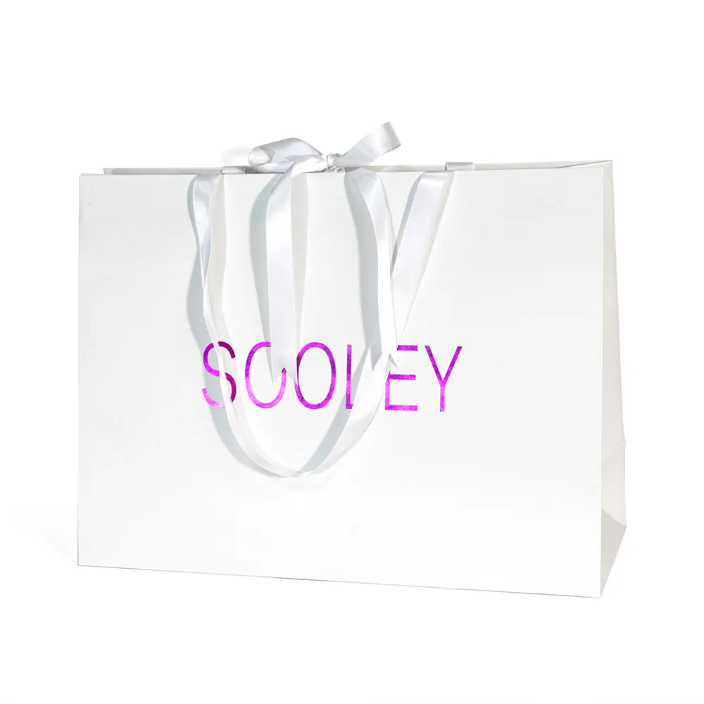 Sacchetti regalo personalizzati all'ingrosso con manico Shopping sacchetto di carta riciclata con stampa Logo produttori shopper Bag